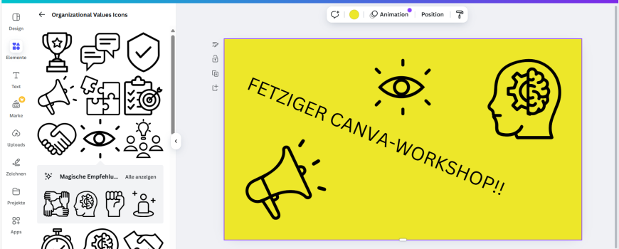 Canva-Workshop bei FRO